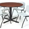 Cain Base Cafe Table and Four M Stacker 4700 Chairs by Regency