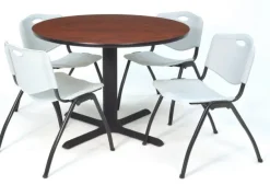 Cain Base Cafe Table and Four M Stacker 4700 Chairs by Regency