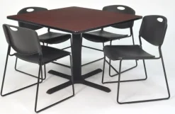 Cain Base Cafe Table and Four Zeng 4400 Chairs by Regency