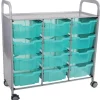 Callero Antimicrobial Triple Cart w/ 12 Deep Trays