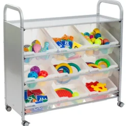 Callero Silver Tilted Tray Cart