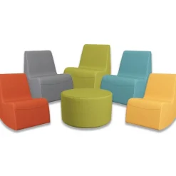 Campfire Flowform Soft Seating Set- 5 Soft Rockers + 1 Ottoman