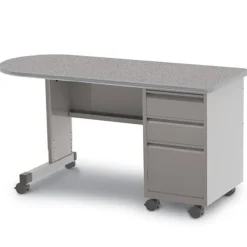 Cascade Bullet Desk with Single Pedestal
