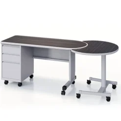 Cascade Bullet Desk with Single Pedestal