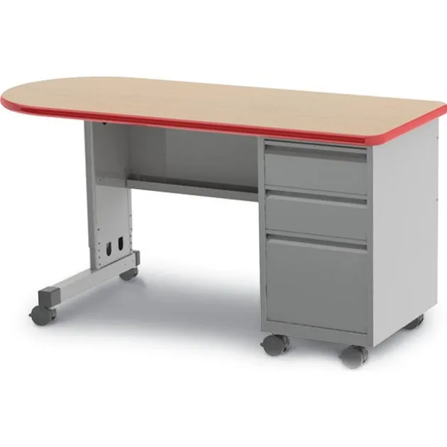 Cascade Bullet Desk with Single Pedestal
