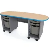 Cascade Bullet Teacher Desks with Double Pedestal