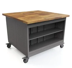 Cascade Maker Table with Butcher Block Top