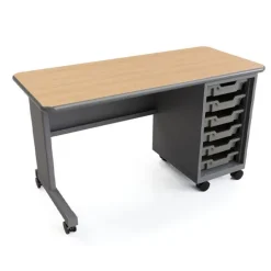 Cascade Teacher Desks with Single Cabinet