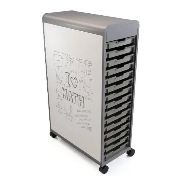Cascade Two-Sided Whiteboard Unit w/ Tote Trays