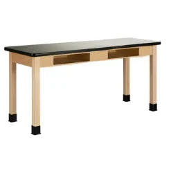 ChemGuard Maple Science Lab Table with Book Compartment (24'' D X 54'' W)
