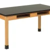 ChemGuard Top Hardwood Science Lab Table with Book Compartments (30'' D X 48'' W)