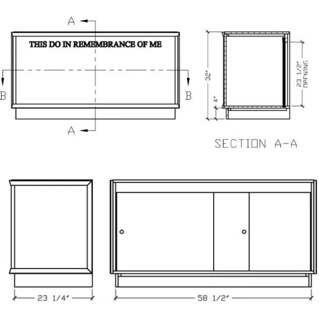 Classic Style Closed Communion Table