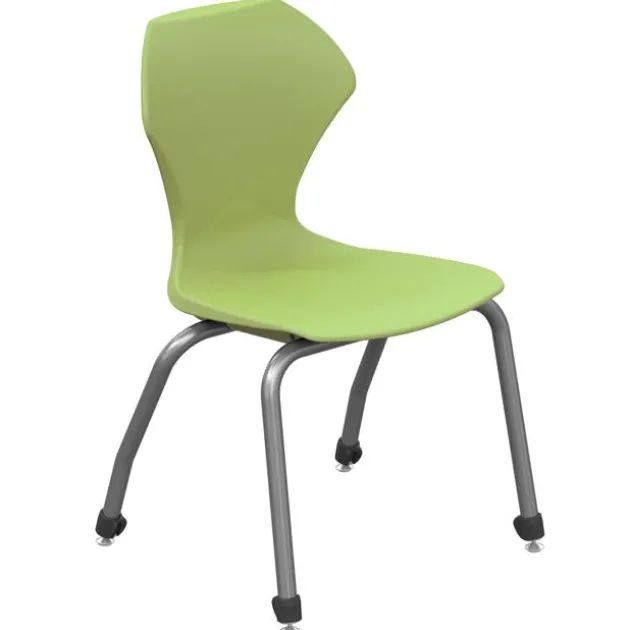 Classroom Set - 8 Apex Stack Chairs (18''H 5th-Adult) & 8 Dry Erase Contour Student Apex Desks