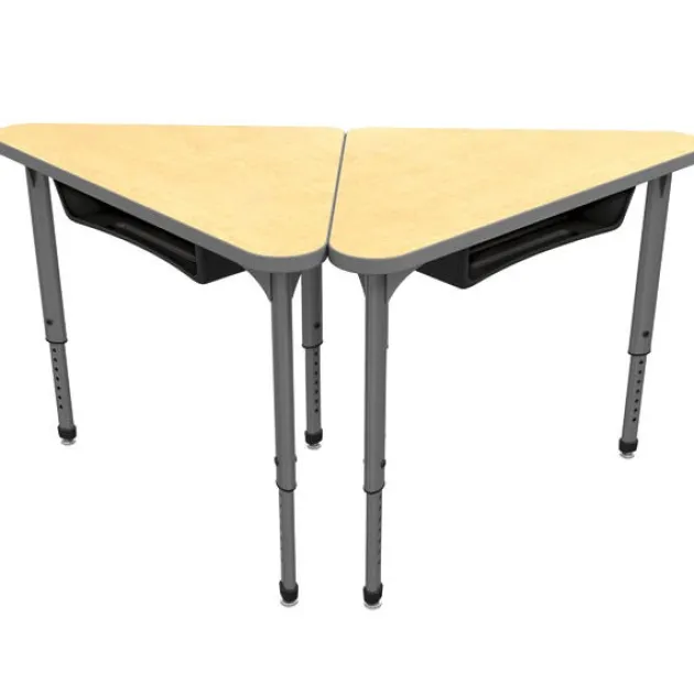 Classroom Set - 8 Apex Stack Chairs (18''H - 5th-Adult) & 8 Triangle Dry Erase Student Apex Desks
