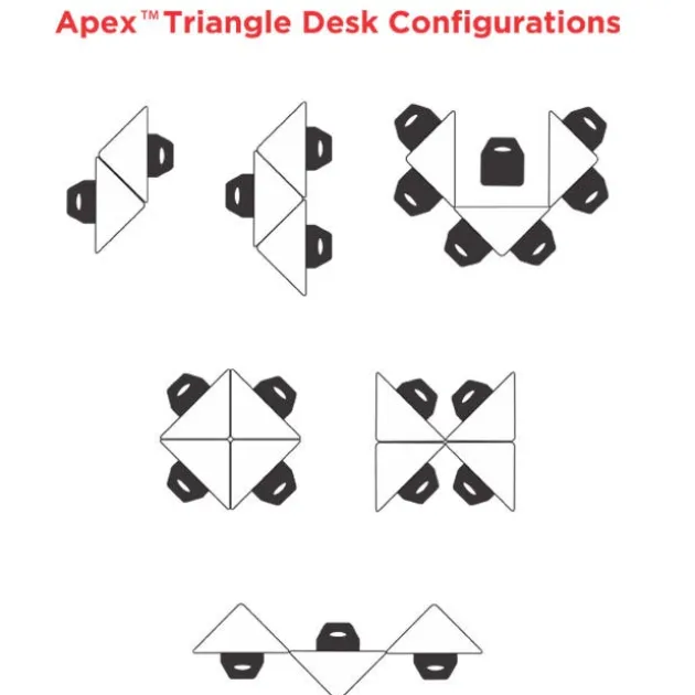 Classroom Set- 20 Apex Stack Chairs (18'' H -5th-Adult) & 20 Triangle Dry Erase Apex Student Desks