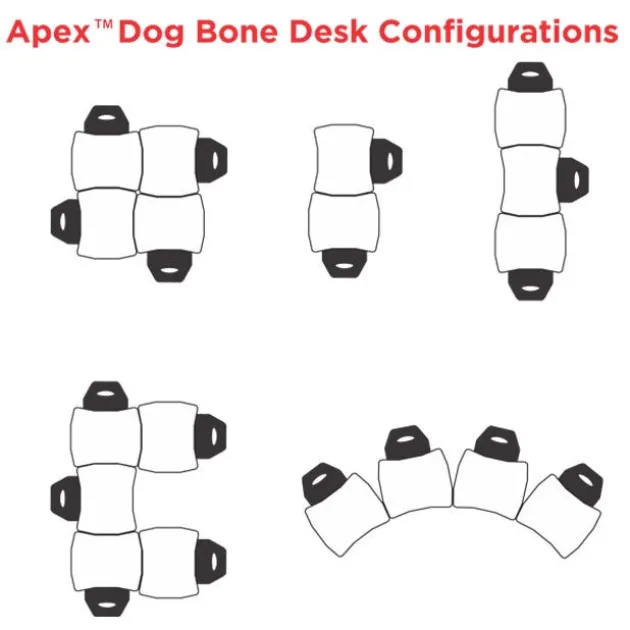 Classroom Set - 20 Apex Stack Chairs (18'' H -5th-Adult) & 20 Dry Erase Contour Student Desks