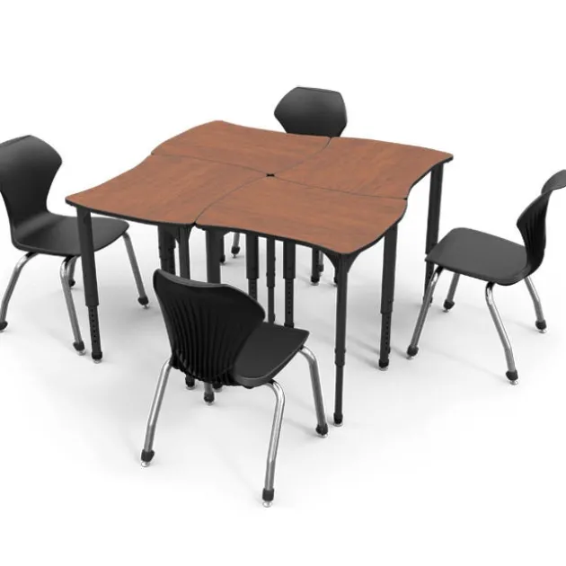 Classroom Set - 20 Apex Stack Chairs (18'' H -5th-Adult) & 20 Dry Erase Contour Student Desks