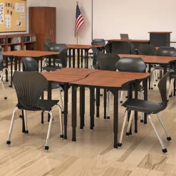 Classroom Set - 20 Apex Stack Chairs (18'' H -5th-Adult) & 20 Dry Erase Contour Student Desks
