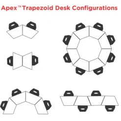 Classroom Set - 20 Apex Stack Chairs (18'' H -5th-Adult) & 20 Trapezoid Dry Erase Apex Student Desks