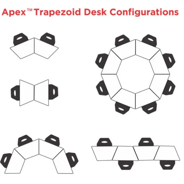 Classroom Set - 20 Apex Stack Chairs (18'' H -5th-Adult) & 20 Trapezoid Dry Erase Apex Student Desks