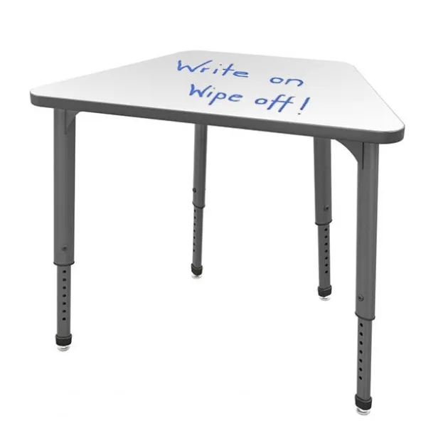 Classroom Set - 20 Apex Stack Chairs (18'' H -5th-Adult) & 20 Trapezoid Dry Erase Apex Student Desks