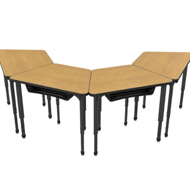 Classroom Set - 20 Apex Stack Chairs (18'' H -5th-Adult) & 20 Trapezoid Dry Erase Apex Student Desks