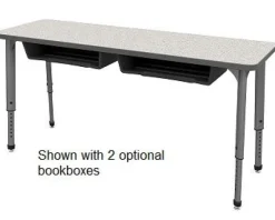 Classroom Set - 8 Apex Stack Chairs (18'' - 5th-Adult) & 4 Double Dry Erase Desks (60'' x 20'')