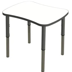 Classroom Set - 6 Bone Synergy Dry Erase Student Desks and Stack Chairs