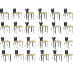 Classroom Set - 24 Bone Synergy Student Desks and Stack Chairs