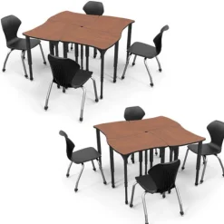 Classroom Set- 8 Contour Desks & Apex Chairs