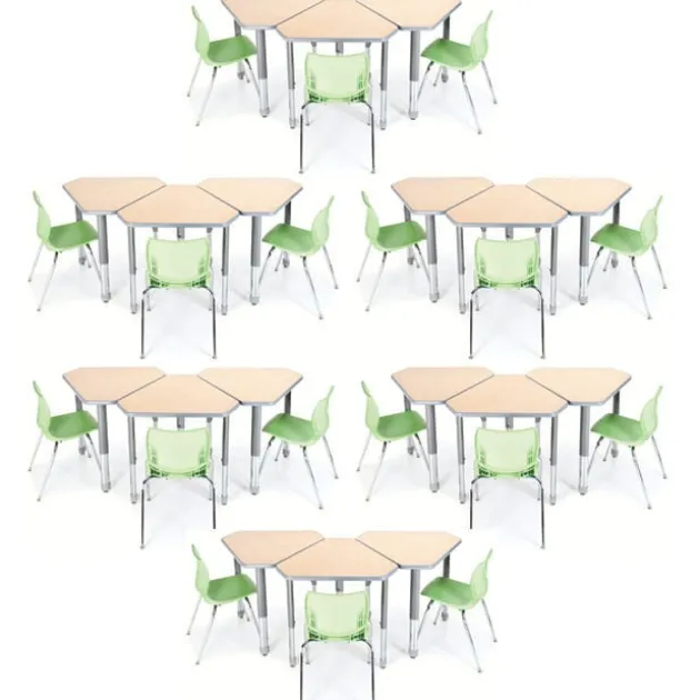 Classroom Set - 18 Diamond Desks & Flavors Chairs