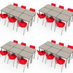 Classroom Set- 24 Elemental Rectangle Desks & Flavors Chairs