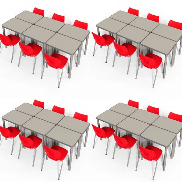 Classroom Set- 24 Elemental Rectangle Desks & Flavors Chairs