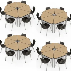 Classroom Set- 24 Elemental Triangle Desks & Flavors Chairs