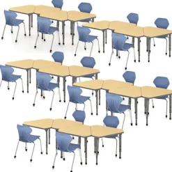 Classroom Set - 20 Gem Desks & Apex Chairs