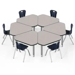 Classroom Set - 24 Jewel Synergy Student Desks and Stack Chairs