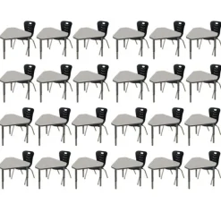Classroom Set - 24 Jewel Synergy Student Desks and Stack Chairs