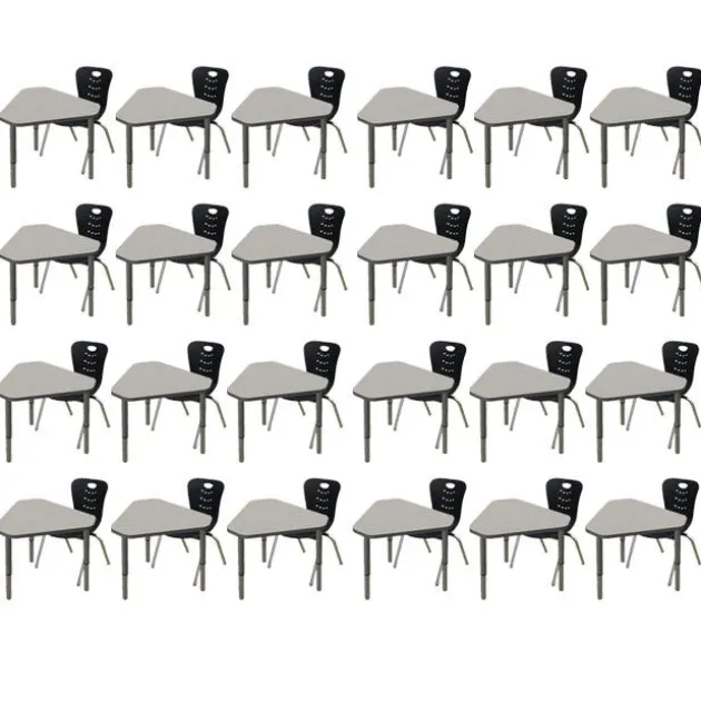 Classroom Set - 24 Jewel Synergy Student Desks and Stack Chairs