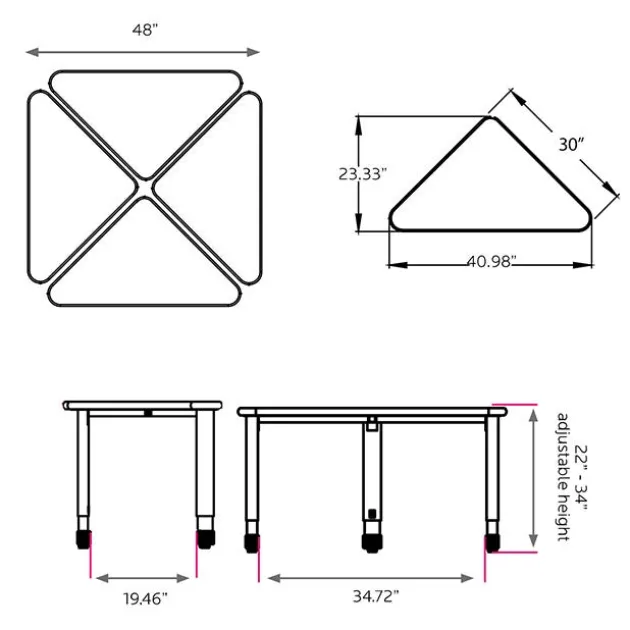 Classroom Set of 20 Wing Desks