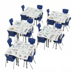 Classroom Set - Premier Contour Dry Erase Desks & Premier Chairs Package