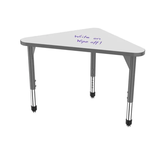 Classroom Set - 8 Premier Dry Erase Triangle Desks & Apex Chairs (18" H - 5th-Adult)