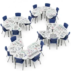 Classroom Set - Premier Gem Dry Erase Desks & Premier Chairs Package
