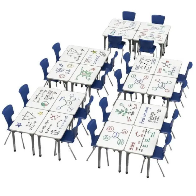 Classroom Set - Premier Rectangle Dry Erase Desks & Premier Chairs Package