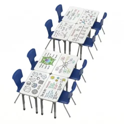 Classroom Set - Premier Rectangle Dry Erase Desks & Premier Chairs Package