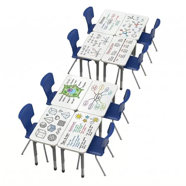 Classroom Set - Premier Rectangle Dry Erase Desks & Premier Chairs Package