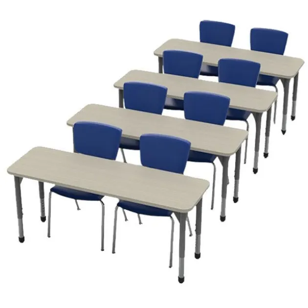 Classroom Set - Premier Rectangle Desks (20" x 60") & Premier Chairs Package