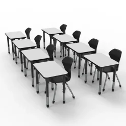 Classroom Set - Premier Single Rectangle Desks & Apex Chairs Package
