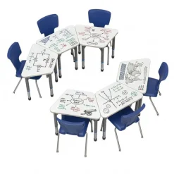 Classroom Set - Premier Trapezoid Dry Erase Desks & Premier Chairs Package