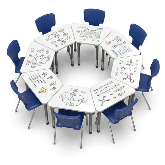 Classroom Set - Premier Trapezoid Dry Erase Desks & Premier Chairs Package