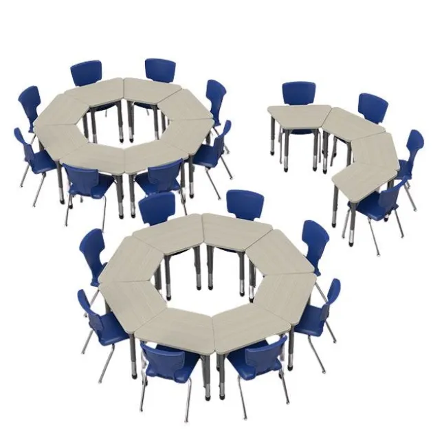 Classroom Set - Premier Trapezoid Desks & Premier Chairs Package